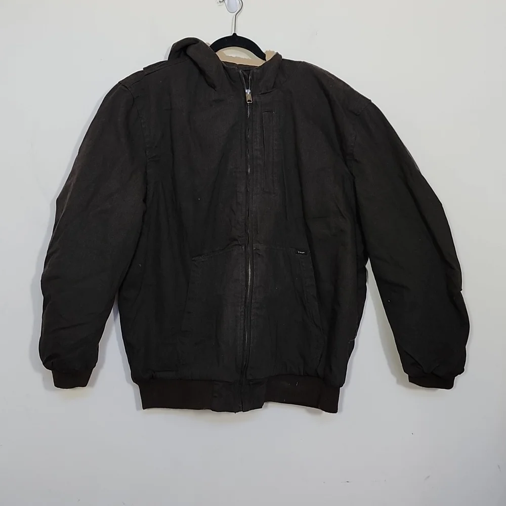 Lee The Worrwear Bomber Jacket Sherpa Lined Brown Size XXL